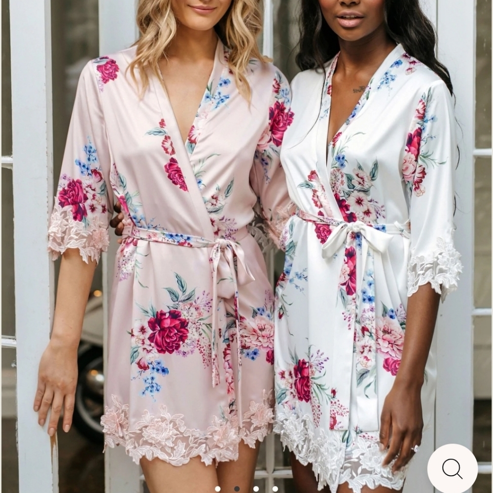 Lerose Elvira Lace Bridesmaid Robe, Size Xxs/Xs View 4